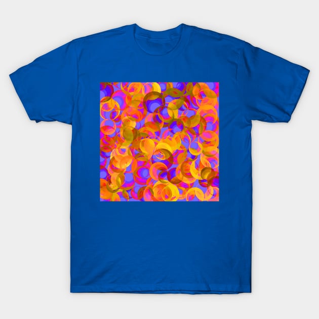 Bubble Abstract Yellow Pink Blue T-Shirt by Klssaginaw